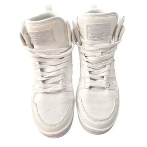 Levis Womens High Top Sneakers Off White Cream Canvas Shoes 52057001W1 Size 6.5